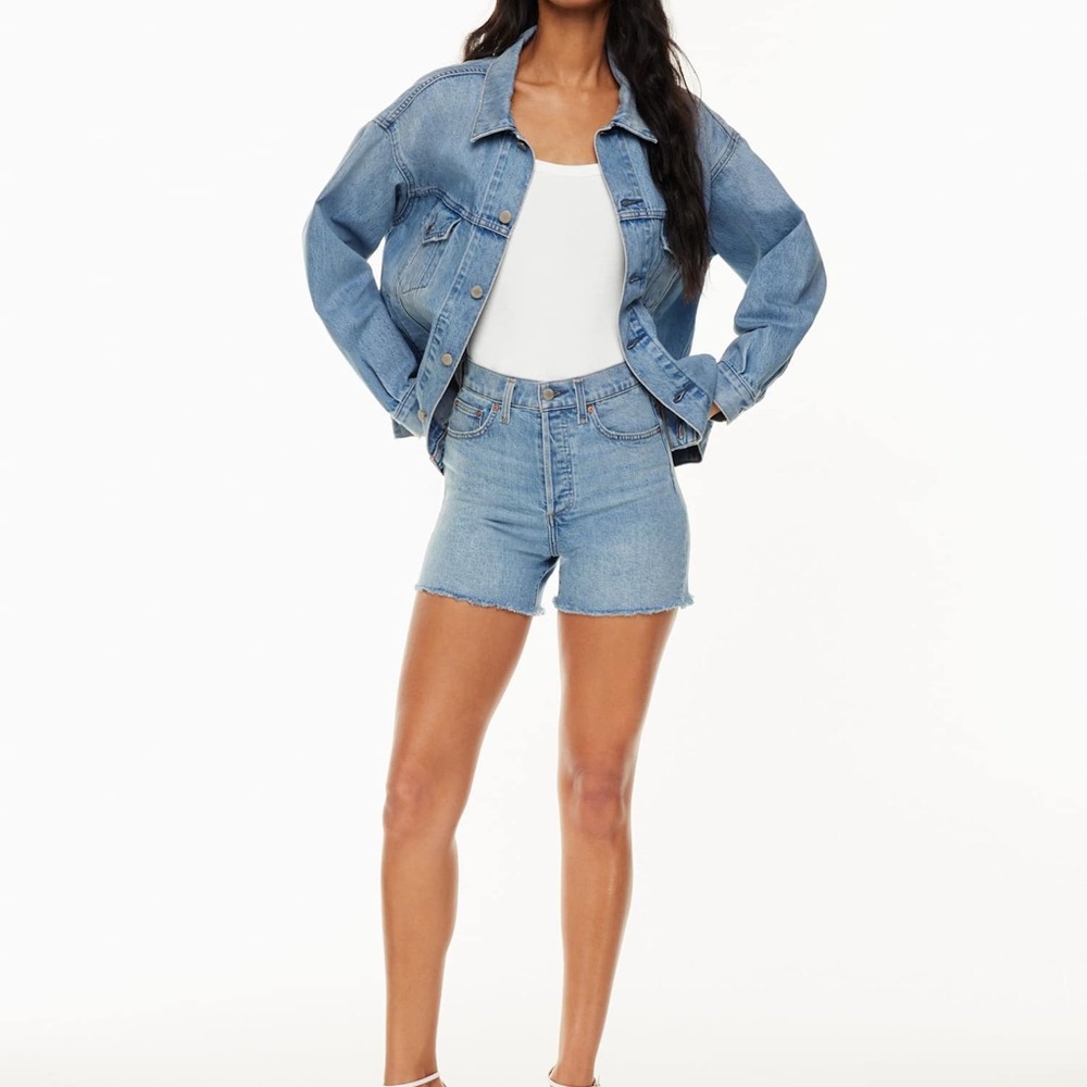 Denim Forum The '50s Arlo Hi Mid-thigh Denim Short Size 27